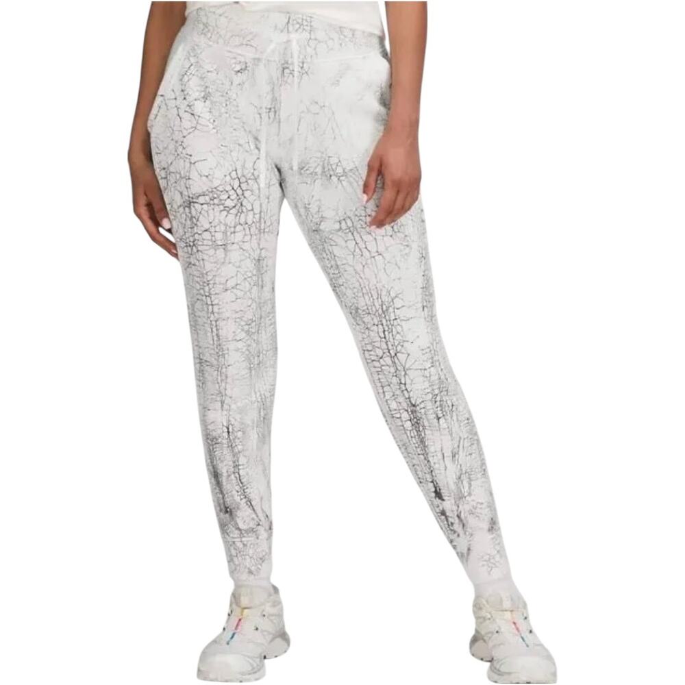 Lululemon Warm Down Jogger Pants 7/8 Length Slim Fit Thread Dye White Black 14